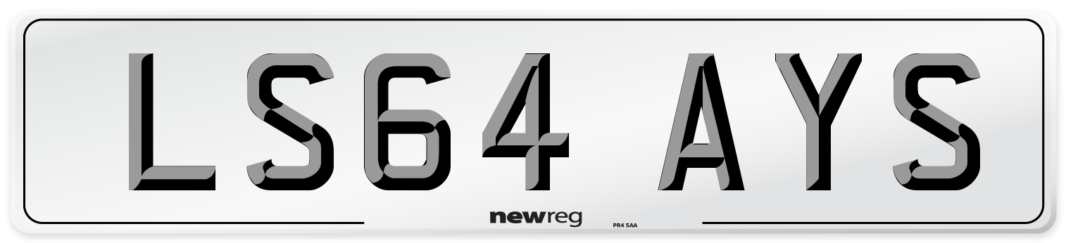 LS64 AYS Number Plate from New Reg